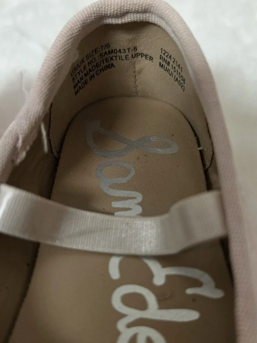 Sam Edelman Girls' Light Pink Bow Ballet Flats